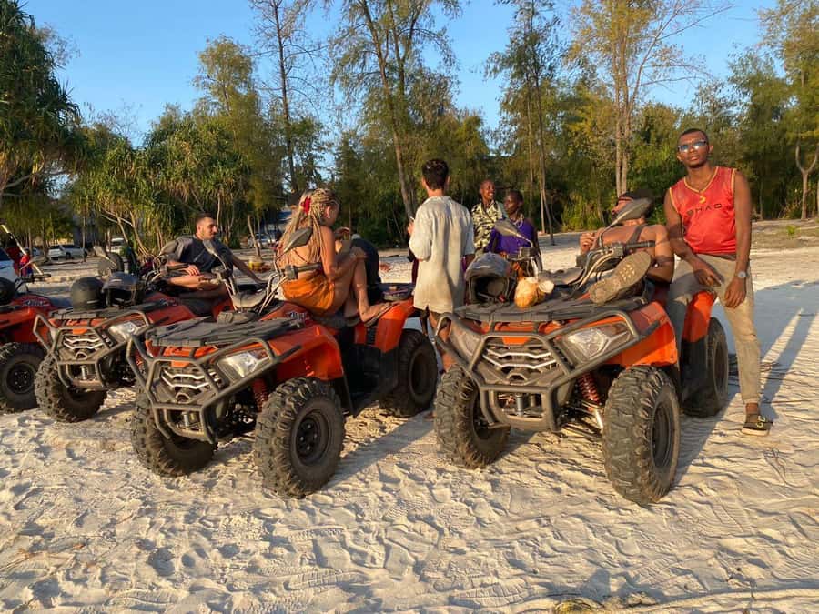 3-hour quad bike tours in Nungwi and Kendwa along coastal paths and through villages - Coconut drinks, fruit, and the simple comforts