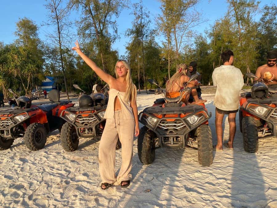 3-hour quad bike tours in Nungwi and Kendwa along coastal paths and through villages - The quads and the safety setup
