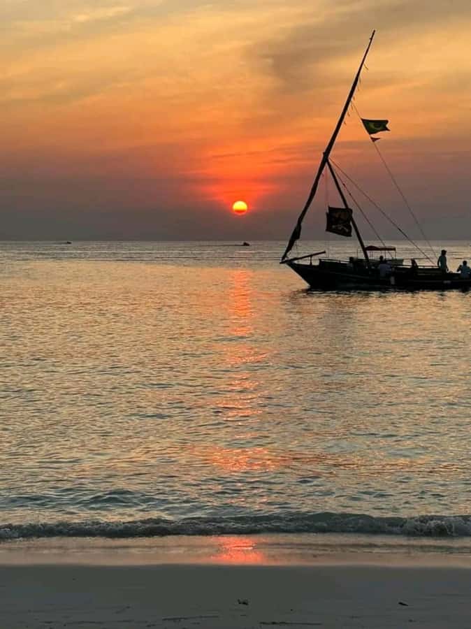 FROM NUNGWI; SUNSET DHOW CRUISE EXPERIENCE - Sailing along the North Zanzibar coast