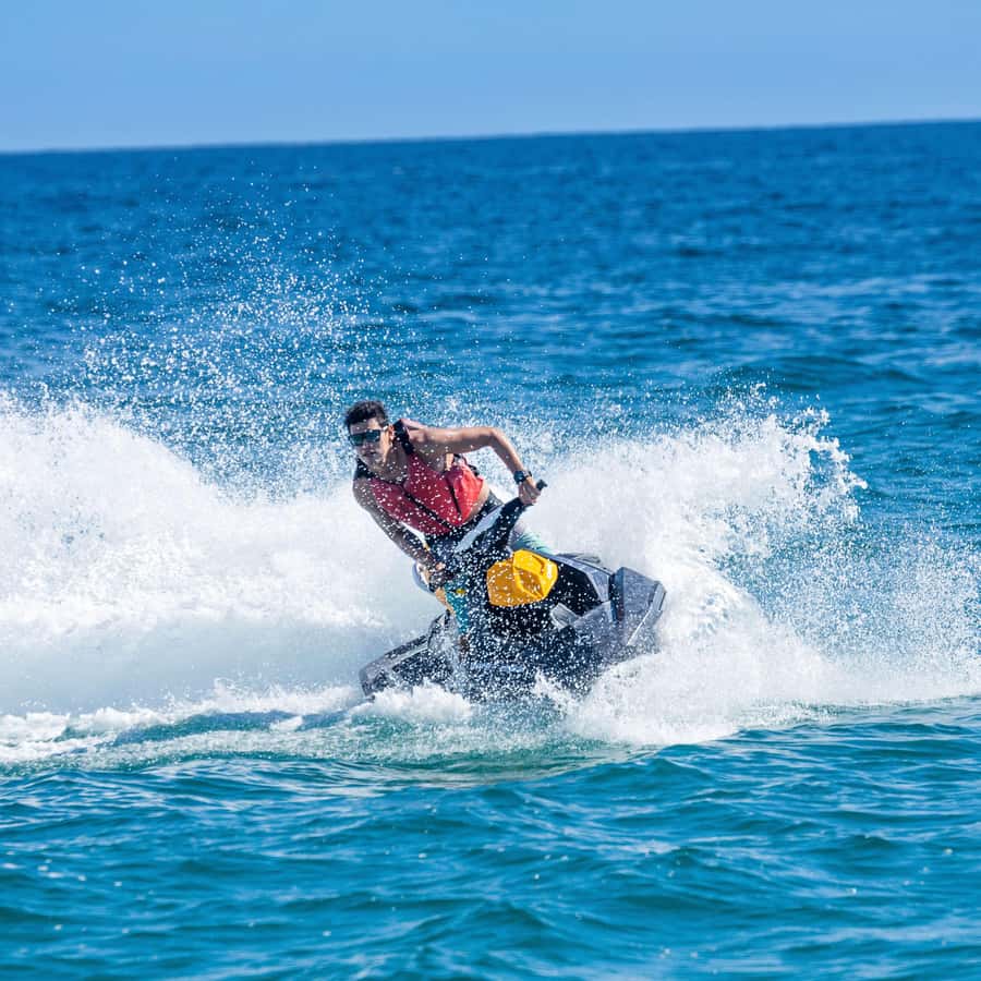 Jet Ski Adventure Zanzibar :Fun at Kendwa/Nungwi Beach - The first run, about 100 meters from shore
