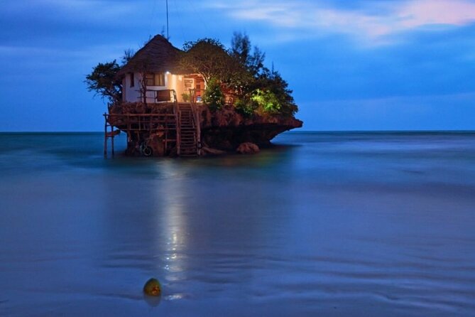 Private Guided tour in Prison Island,Jozani Forest,Rock restaurant & Paje beach - Michamvi and The Rock Restaurant’s ocean setting