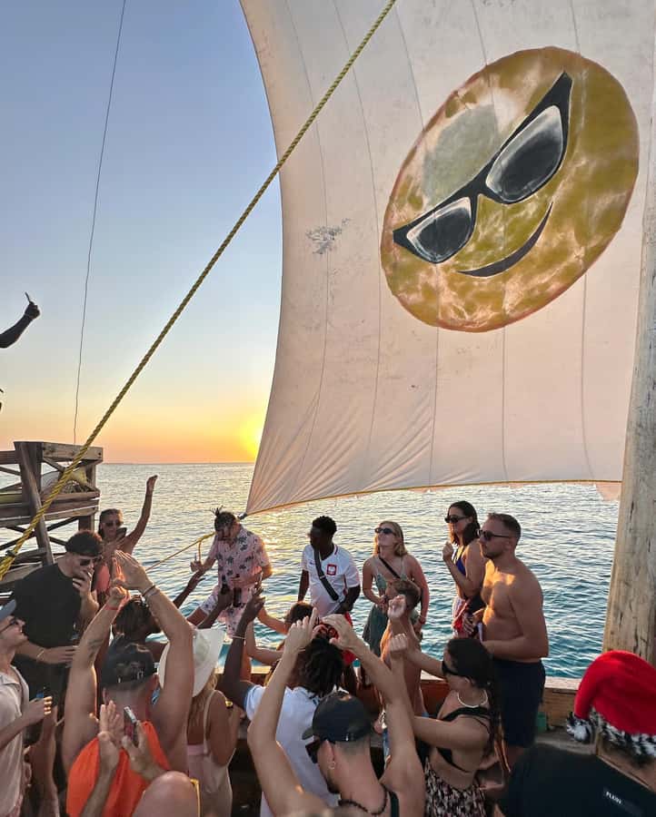 Sunset party cruise in Zanzibar with BoomBoom Boat - The return to Nungwi and The Z Hotel