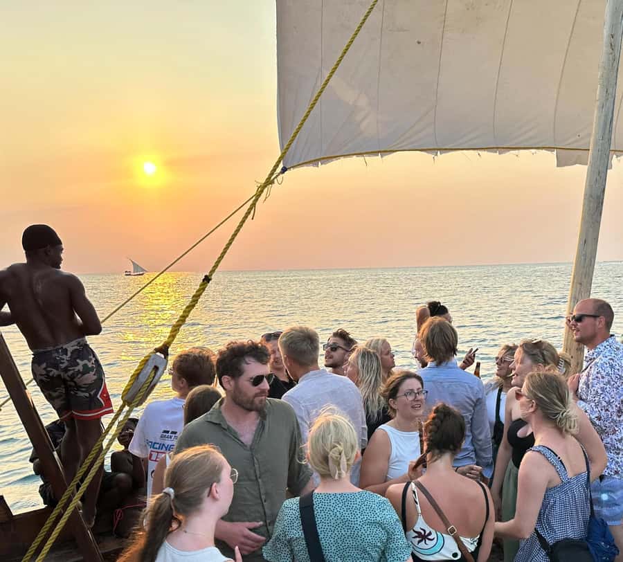 Sunset party cruise in Zanzibar with BoomBoom Boat - Meeting The Z Hotel on Nungwi Beach