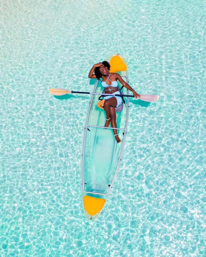 Zanzibar Clear Kayak & Drone Photoshoot with Pickup Includes - The water view beneath your seat